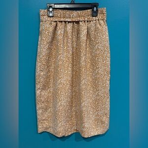 Neutral Cottagecore J. Crew Brown Floral Pencil Skirt